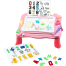 Kids Activity Table Set 2 in 1 Palette Magnetic Drawing Board and Building Brick Table with 150 pcs Blocks image