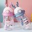 Kids' Cartoon Straw Teapot Water Bottle - 450ml image