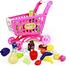Kids Children Shopping Cart Toy Trolley Pretend Play Set Toy With 80 Pieces with Fruits, Vegetable, Grocery Items image