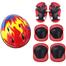 Kids Cycling Protective Gear Bike Helmet Knee Wrist Elbow Guard Roller 7pcs Set - Red image