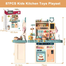 Kids Kitchen Playset Mini Kitchen Toy 87 Pcs Set image