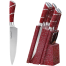 Kitchen Knife Set, Stainless Steel 8Pcs Knives Set With Block Hollow Handle for Chef Knife image