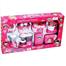Kitchen and Household Utility 8 Pcs Toy Set for Kids Working Household Appliances (Microwave Oven, JMG, Refrigerator ) Toy for Girls image