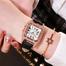 Korean Version Of Fashion Square Diamond Ladies Belt Watch image
