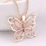 Korean Version Of New Fashion Cat Eye Stone Hollow Butterfly Necklace image