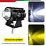 LED Fog Light For Bike Motorcycle Dual Beam And Color Waterproof Mini Driving Light Spot Light Fisheye Lens Auxiliary Motorcycle Headlight Spotlights 2 Wire Black (1 Pcs) image