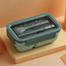 Leakproof Tiffin Box Free Spoon Chopsticks 2 Compartment Lunch Box Lite Weight Container For School Office Green 850 ML image