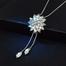 Long Sweater Flower-shaped Necklace With Tassels image