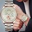 Luxury Brand Casual Silver Rose Gold Men Watch image