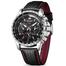 MEGIR PU Leather Chronograph Watch for Men - Black-White image