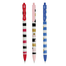 M And G Dots And Stripes Retractable Semi-Gel Pen 0.5mm Blue 3pec image