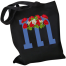 M-Letter Canvas Shoulder Tote Shopping Bag With Flower image