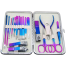 Manicure Pedicure Kit 15 Pcs Nail Clipper Set Eyebrow Scissors Dead Skin Pusher image