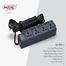 Maxline ML-2024 Multiplug 4 Port Fire Proof Plastic Body Extention Socket Black Colour 5 Meter Cable image