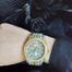 Men's Womens Round Silver White Gold Radium Dial Wrist Watch Band Luxury image