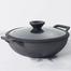 Meyer Pre Seasoned Cast Iron 30cm Kadai/Wok With Glass Lid image