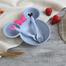 Mickey Head Shape Children Plates And Cutlery Set- Blue image