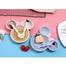 Mickey Head Shape Children Plates And Cutlery Set- Yellow image