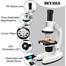 Microscope for Kids Beginners Scientific Experience LED Colored Filters, Phone Holder with Microscope Blades Set (Any Colour) image