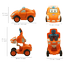 Mini Racing Friction Toy Racing De-Forming Car to Robot/ Push N Go Toys for Kids (car_friction_robot_o) Orange image