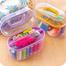 Mini Sewing Kit Accessories Storage Organizer Box Plastic Thread Threader Needle Scissor Travel Box Sewing Tools-1box image