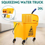 Mop Bucket With Side-Press Wringer And Wheels Yellow-20Litre image