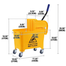 Mop Bucket With Side-Press Wringer And Wheels Yellow-20Litre image