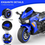 Motorcycle, 3 Wheel Motorbike Kids Rechargeable12V Battery Ride On Car Electric Cars Motorcycles – Blue image