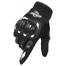 Motorcycle Racing Leather and Fabric Full Finger Gloves Bike Safety For BIKER With Screen Touch Function (gloves_a010_bw_l) image