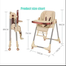Multi Functional Bs-9001c Babies And Toddlers Folding Portable Dining High Chair For Feeding With Wheels/3-in-1 Portable Highchair,baby High Chair image