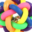 Multicolor Silicon Rubber Dog Cew Toy Ball With Bell image