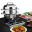 Multifunctional Three Layer Home Expansion Food Grade Stainless Steel Induction Cooker Pot - 30 cm image