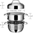 Multifunctional Three Layer Home Expansion Food Grade Stainless Steel Induction Cooker Pot - 30 cm image