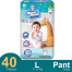 Mum Mum Pant System Baby Diaper (L Size) (9-14 kg) (40 Pcs) image