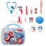 NEW plastic role play pretend play suitcase electric music sound doctor set for kids toy set preschool boy, Portable Light IC medical kit-Blue image