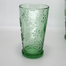 NIce Set of 6 Green Glass Embossed Flowers Design Tumblers 6 image