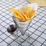 NT Stainless steel French Fry Stand Cone Basket Holder for Fries Fish and Chips and Chicken Nuggets with a seasoning cup image