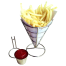 NT Stainless steel French Fry Stand Cone Basket Holder for Fries Fish and Chips and Chicken Nuggets with a seasoning cup image