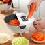 New 9 in 1 Multifunction Magic Rotate Vegetable Cutter with Drain Basket Large Capacity Vegetables Chopper Veggie Shredder Grater Portable Slicer Kitchen Tool with 8 Dicing Blades image