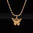 New Hollow Double Metal Butterfly Necklace Pendant For Women image