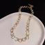 New Korea Rhinestones Shiny Fashion Beautiful Pearl Bow Necklace For Women image