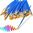 Novelty Blue Flat Nylon Hair Artist Paint Brush Suitable For Watercolour, Acrylics and Oil Painting Set Of 12 Pcs image