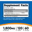 Nutricost Chanca Piedra Extract Stone Breaker 1800mg 120 Tablets -526245310 image