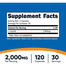 Nutricost L-Leucine 2,000mg 120 Vegetarian Capsules -523491918 image