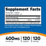 Nutricost Vitamin B2 Riboflavin 400mg 120 Capsules -484149381 image
