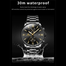 OLEVS 2886 New Black Quartz Watch for Men Stainless Steel Watchband Auto Date Chronograph Waterproof Luminous Business Men Wristwatch image
