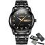 OLEVS Heavy Stainless Steel Men Watches Date and Week Quartz Men's Wristwatches Waterproof Luminous image