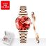 OLEVS luxurious stainless steel diamond shape watch waterproof for womens image