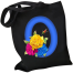 O-Letter Canvas Shoulder Tote Shopping Bag With Flower image