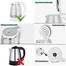 Ocean Electric Kettle 2 Ltr, Glass Kettle with Stainless Steel Filter, Inner Lid and Bottom, with Blue LED Indicator Light, Auto Shut Off and Boil Dry Protection, Cordless,BPA Free 1500W image